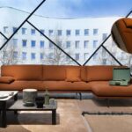 SOFA MILANO+ BY DE PAS, D'URBINO, LOMAZZI 1982-2019 , COFFEE TABLES SPOTTY BY PIERRE CHARPIN 2019