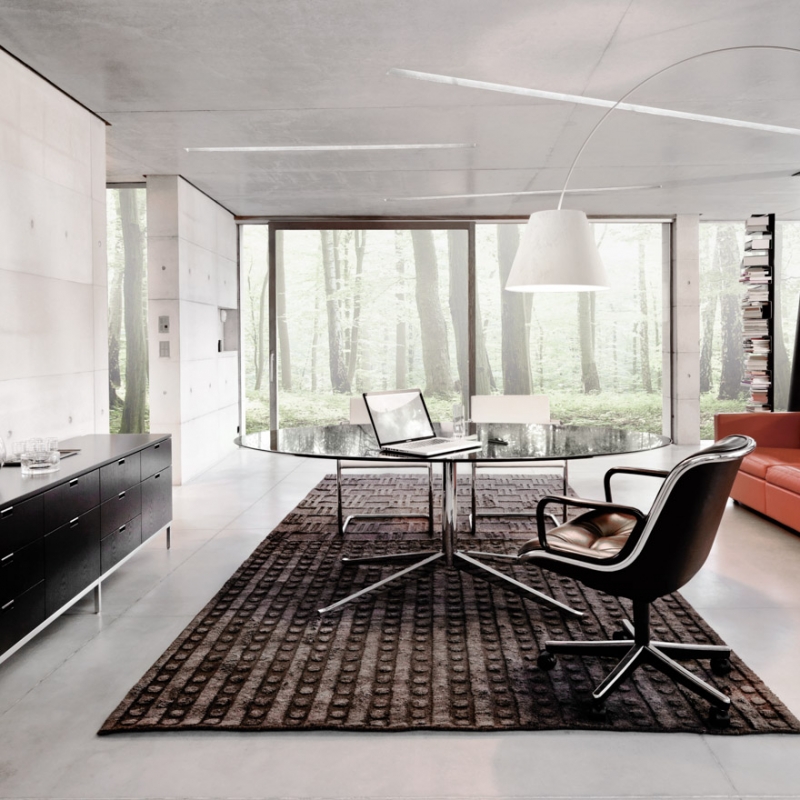 Sideboard CREDENZA and table FLORENCE by FLORENCE KNOLL 1954; executive chair POLLOCK by CHARLES POLLOCK 1963