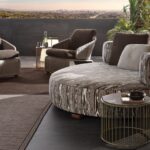 Loveseat FLORIDA, armchairs HALLEY, coffee tables CAULFIELD - designer RODOLFO DORDONI