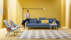 ARMCHAIRS JUDY BY FRANK RETTNBACHER 2017,SMALL TABLE NIOBE 648 BY FREDERICA CAPITANI 2016,SOFA  FLAMINGO BY DAMIAN WILLIAMSON 2017