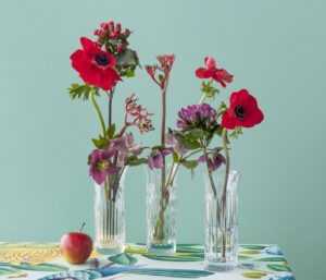 FLORA vase set. The FLORA vases set features three distinctive styles for a spectacular trio arrangement, or standalone floral designs.