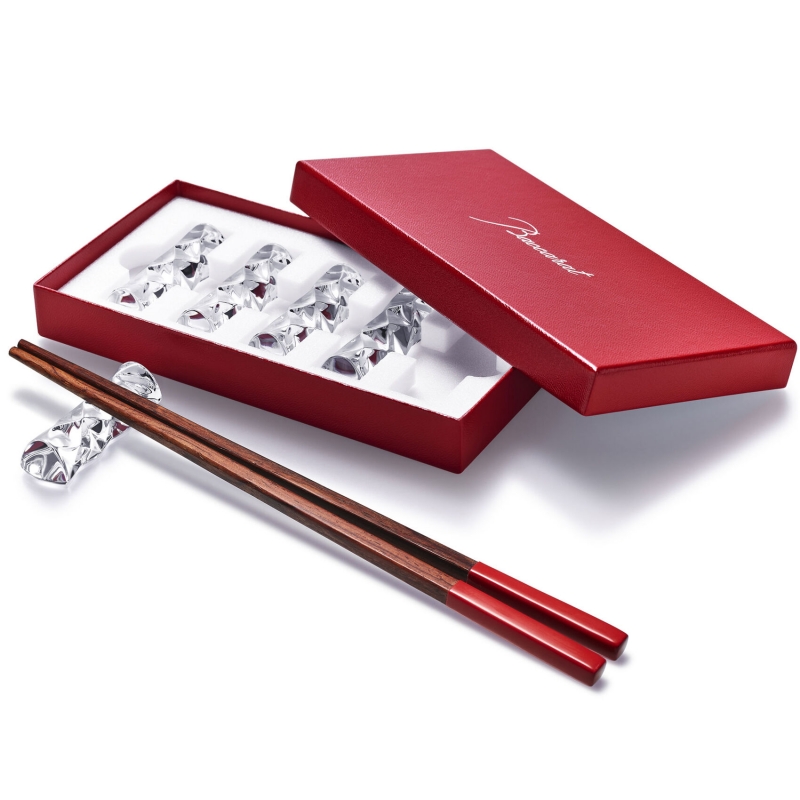 SWING chopsticks holder. Inspired by the ‚Äútorsade‚Äù branches of the Baccarat chandeliers, this chopstick holder is the perfect table accessory. In the absence of chopsticks, it becomes a beautiful knife or spoon holder.From the branches of a Zenith chandelier, to the sides of the perfect table arrangement. This chopstick holder is the perfect table accessory. In the absence of chopsticks, it becomes a beautiful knife or spoon holder. Price ‚Ç¨230