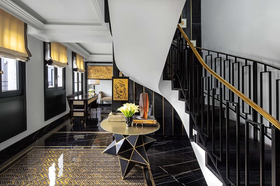 LALIQUE SUITE'S OFFICE AREA  by PATRICK HELLMANN at PRINCE DE GALLES HOTEL, PARIS