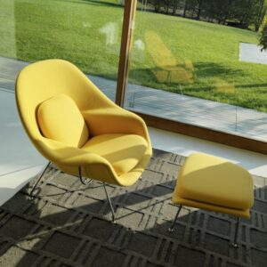 WOMB CHAIR and OTTOMAN by EERO SAARINEN, designed in 1948.