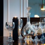 Crystal decanter, wine and champagne glasses MASS√àNA