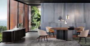 AMELIE DINING LITTLE SWIVEL ARMCHAIR and LITTLE FIXED ARMCHAIR by RODOLFO DORDONI
