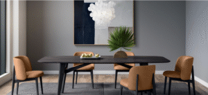 ABREY chair  designed by GABRIELE and OSCAR BURATTI. Comprising several different seating options with a sophisticated elegant aesthetic, the ABREY product family features chairs, armchairs and stools in two different heights. With an invitingly generous and curved backrest, all the versions of this model in the range deliver supreme comfort levels.