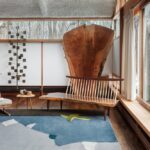 BIRD STAR II RUG OF 88% WOOL, 10% SILK AND 2% DULL SILK  BY GEORGE NAKASHIMA
