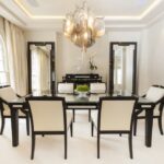 DINING ROOM OF PRIVATE RESIDENCE IN LONDON BY GREEN & MINGARELLI.