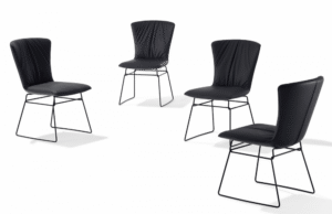 DEXTER ARMCHAIR WITH A BENT ROUND STEEL FRAME AND WITH DRAPERY 2057 BY GINO CAROLLO 2015