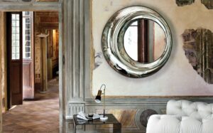 ROSY MIRROR IN FUSED GLASS BY DORIANA E MASSIMILIANO FUKSAS