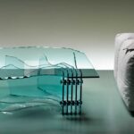 SHELL HANDSCULPTURED COFFEE TABLE IN CURVED GLASS BY DANNY LANE