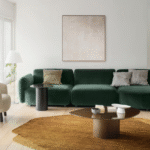 GINZA sofa designed by ELLEN BERNHARDT and PAOLA VELLA. GINZA  is a sofa system with sinuous and sensual shapes. Inspired by organic shapes reminiscent of 1970s design, it transforms any space into a warm and familiar landscape, spreading a pleasant sense of home comfort. Soft and enveloping lines recur in all the elements of the collection, which includes various modules that allow the creation of linear compositions, angular or unusual shapes, always characterized by the play of shapes and a cozy looking depth.
