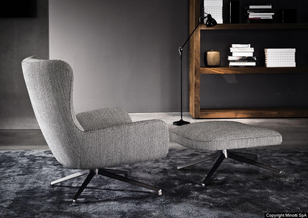 JENSEN bergere and ottoman by RODOLFO DORDONI