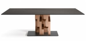 KIGHI TABLE WITH FUSED GLASS TOP BY SETSU E SHINOBU ITO