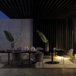 Dining table BELLAGIO, chairs ASTON CORD - designer RODOLFO DORDONI