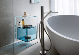 MAGIQUE SIDE TABLE IN GLASS WITH COMPARTMENT BY STUDIO KLASS