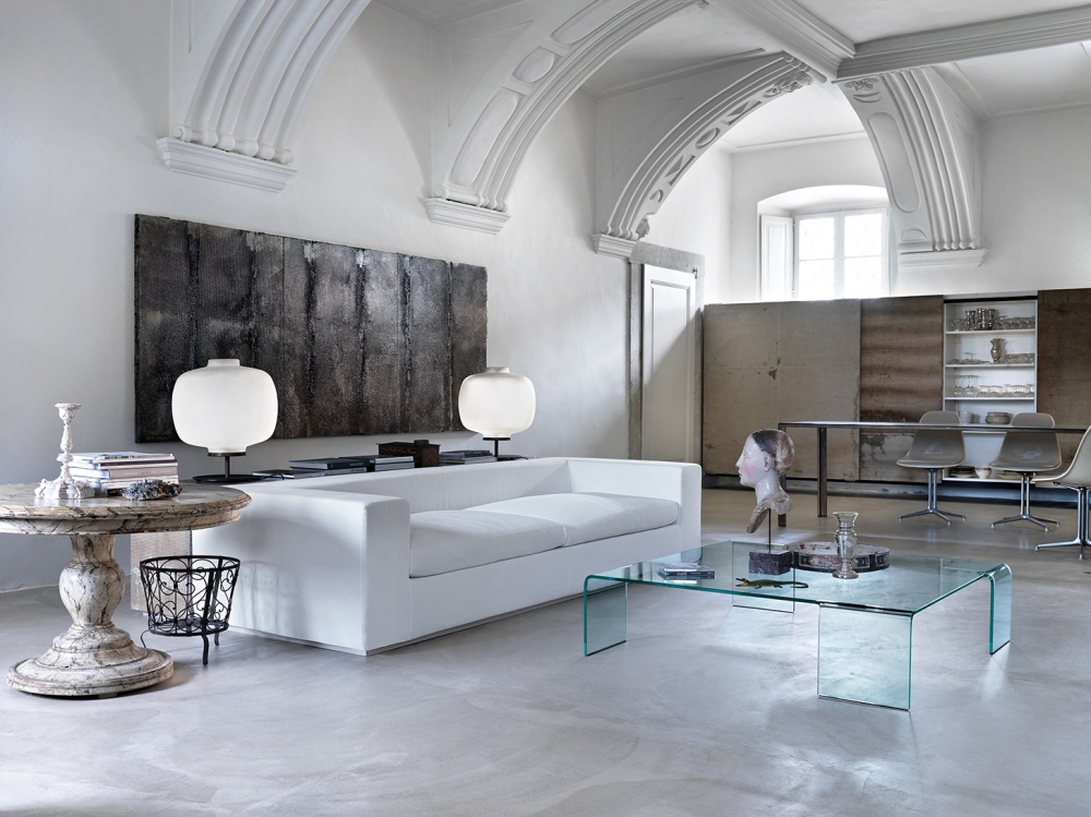 NEUTRA COFFEE TABLE IN CURVED GLASS BY RODOLFO DORDONI