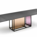 THEO GLASS TABLE WITH METAL BASE BY SIMONE BONANNI