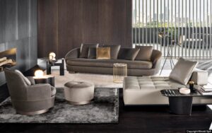 JACQUES high armchair and ottoman by RODOLFO DORDONI